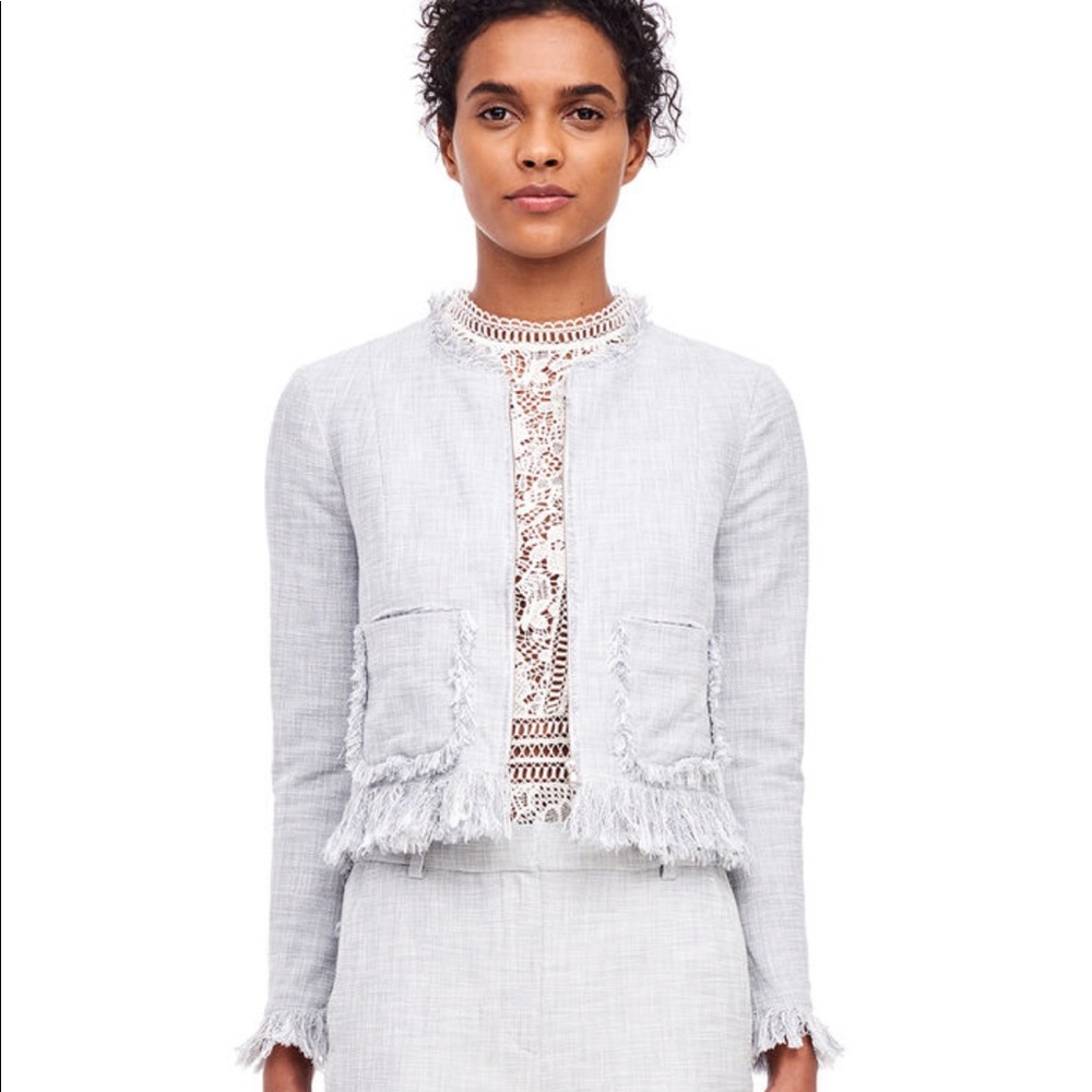 REBECCA TAYLOR SLUB SUITING JACKET